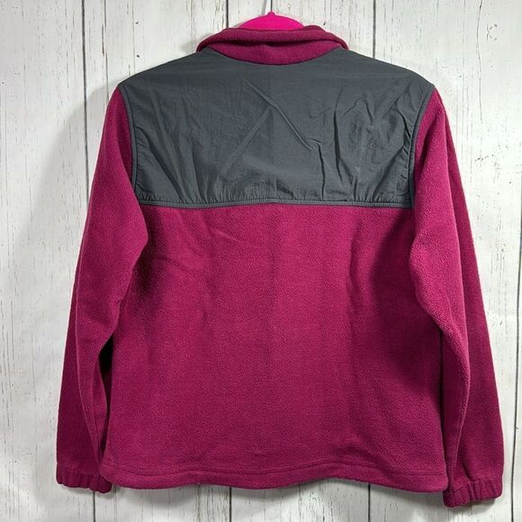 Columbia Pink Gray Fleece Full Zip Outdoor Trail Jacket Womens M Gorpcore Hiking - Picture 15 of 15